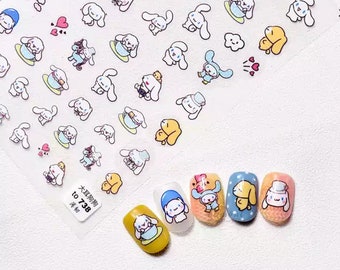 Kawaii Nail Decals, Cute Animal Nail Stickers, Kawaii Decal, Cute Pastel Nail Decals, Pink Nail Decals, Nail Stickers