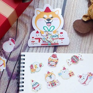 36 Stück Kawaii Weihnachtsaufkleber, Papier und Holografische Sticker, Süße Sticker, Kawaii Mädchen Sticker, Süße Weihnachten, Weihnachtsaufkleber
