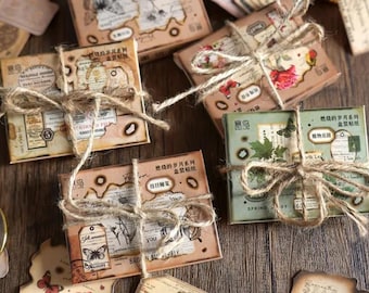 40 Vintage Stickers, Box of Stickers, Twine. Naklejki papierowe, Naklejki spalone, Naklejki do dziennika, Pakiet Vintage Sticker, Junk Journal & Planner