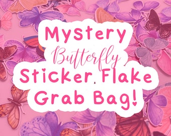 Random Butterfly Sticker Flake Grab Bag, Mystery Sticker Bag, Sticker Pack, Cute Stickers, Paper Stickers, Holographic Butterfly Stickers