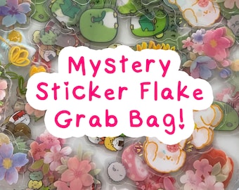 Random Kawaii Sticker Grab Bag, Mystery Sticker Grab Bag, Sticker Pack, Journal Stickers, Clear and Paper Stickers, Kawaii Sticker Flake