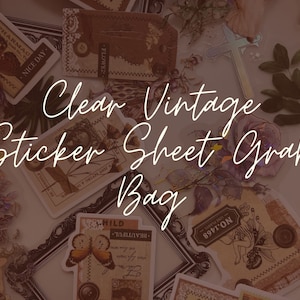 Random Vintage Sticker Grab Bag, Mystery Sticker Grab Bag, Journal Stickers, Clear and Paper Decals, Junk Journal Sticker Flakes