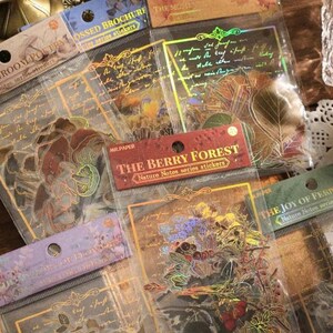 40 peças de adesivos transparentes série de notas da natureza, adesivos fofos, pacote de adesivos de decoração de plantas vintage