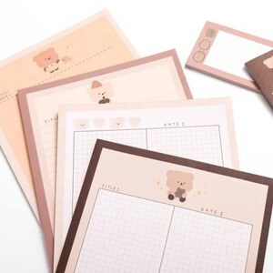 30-50 Blätter Kawaii Bär Notizblock, Kawaii To Do Liste, große und kleine stationäre Blätter, Notizblöcke, Kawaii Bär Notizblock & Stationär