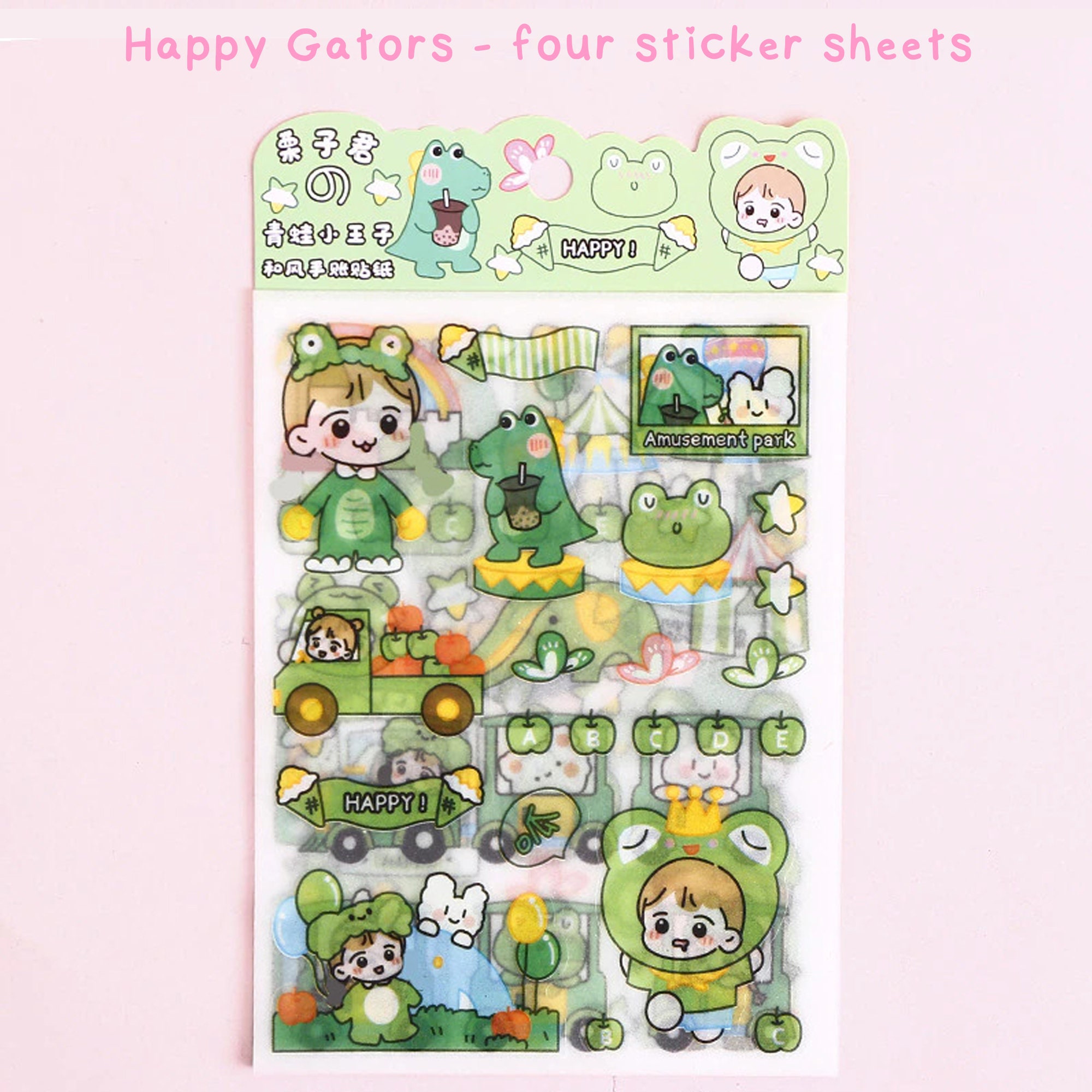 Retro Kawaii Girl Stickers, Cute Stickers, Animal Stickers, Journal Fl –  All The Kewt Stickers