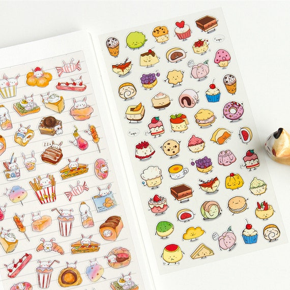 Animal Food Kawaii, 4x6 Sticker Sheets