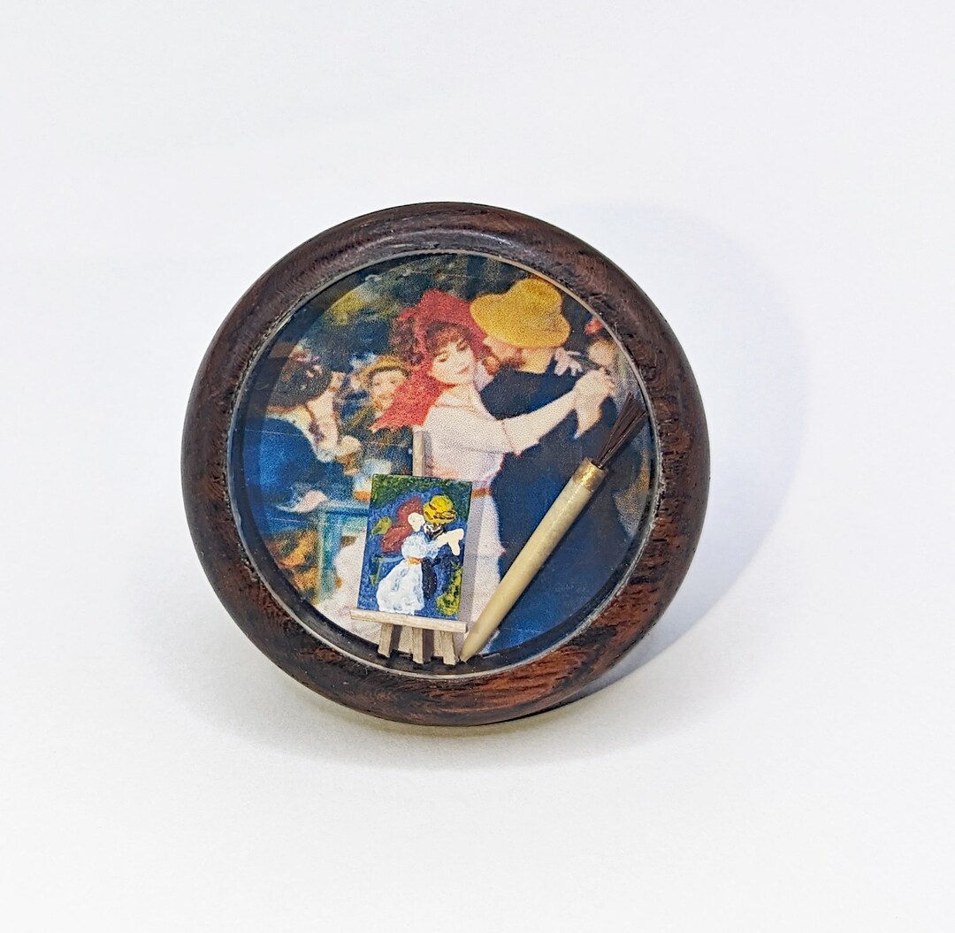 Handmade Diorama Button Artist Studio Under Glass forging Renoir, 1 1/2 ...