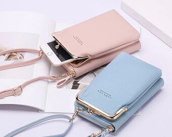 Small Crossbody Cell Phone Purse wallet Easy travel small bag wallet clutch crossbody bag, hands free phone wallet bag