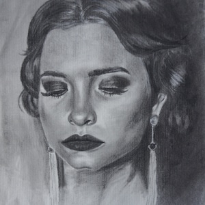 Charcoal Portrait Giclee Print