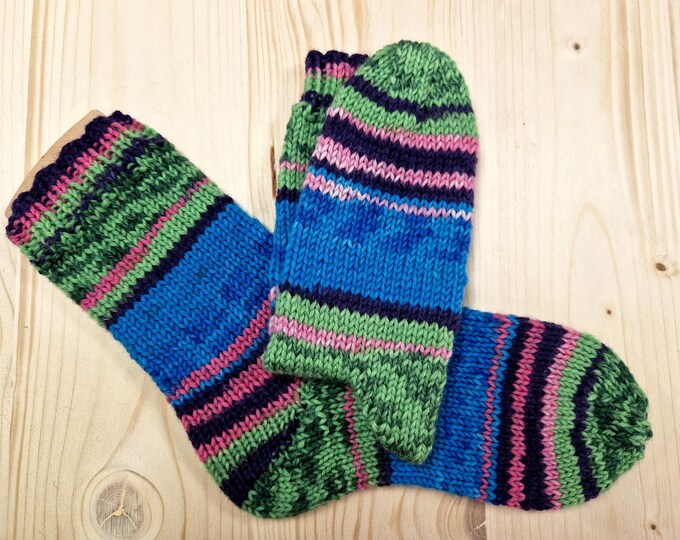 8-ply socks, size 34/35, hand-knitted
