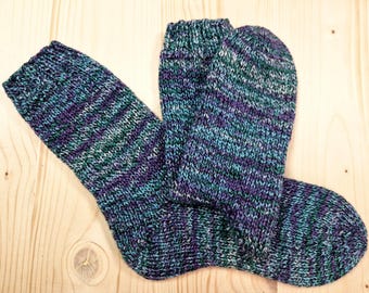 8-ply socks, size 36/37, hand-knitted