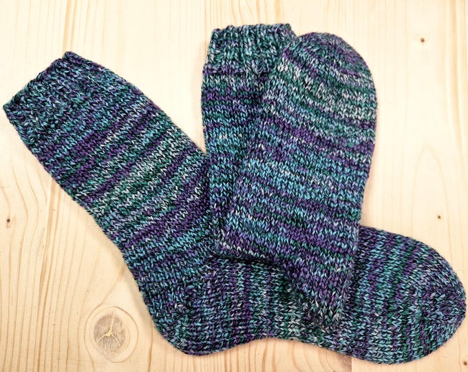 8-ply socks, size 36/37, hand-knitted