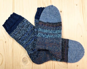 8-ply socks, size 36/37, hand-knitted