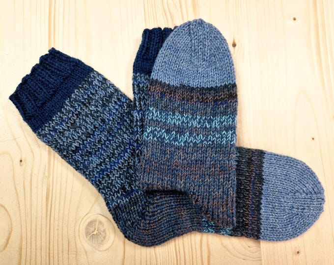 8-ply socks, size 36/37, hand-knitted