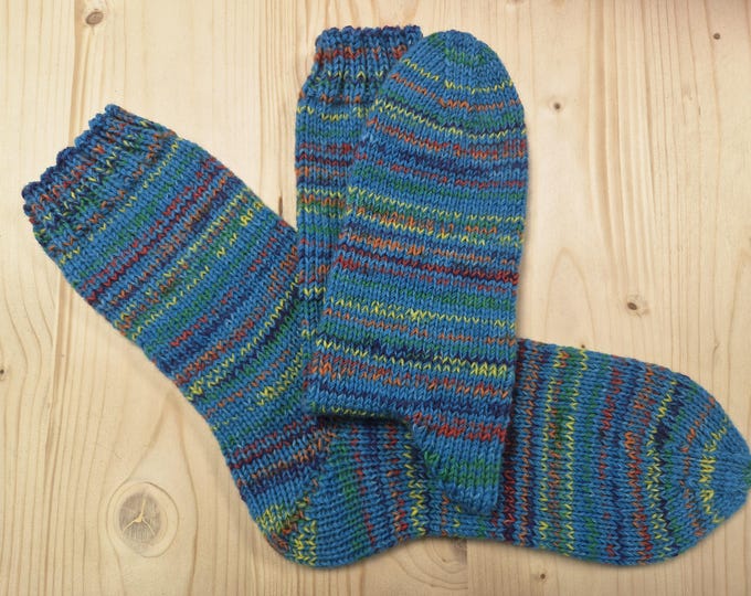 8-ply socks, size 44/45, hand-knitted