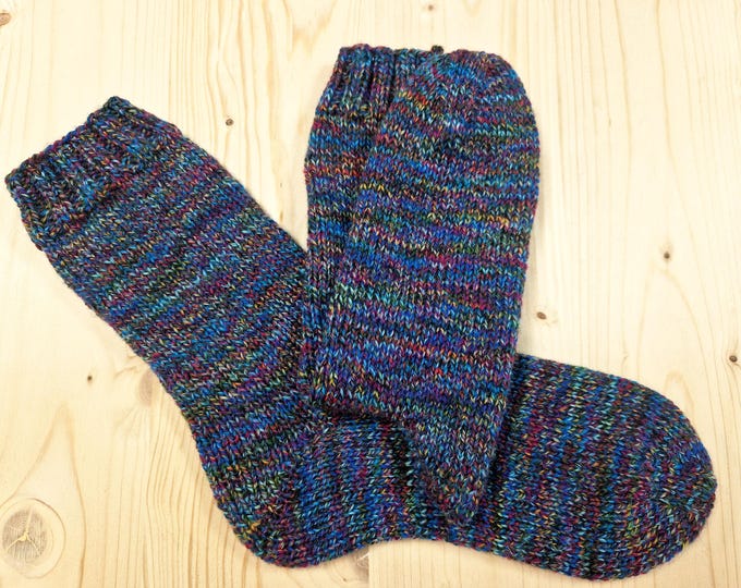 8-ply socks, size 42/43, hand-knitted