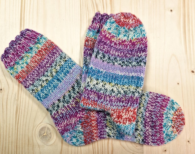 8-ply socks, size 36/37, hand-knitted