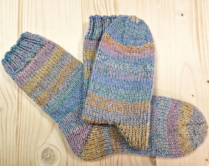 8-ply socks, size 36/37, hand-knitted
