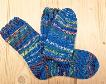 8-ply socks, size 34/35, hand-knitted