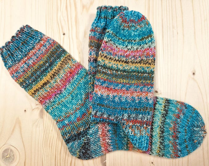 8-ply socks, size 42/43, hand-knitted