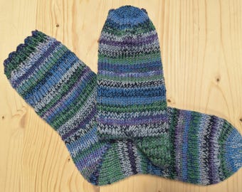 8-ply socks, size 40/41, hand-knitted