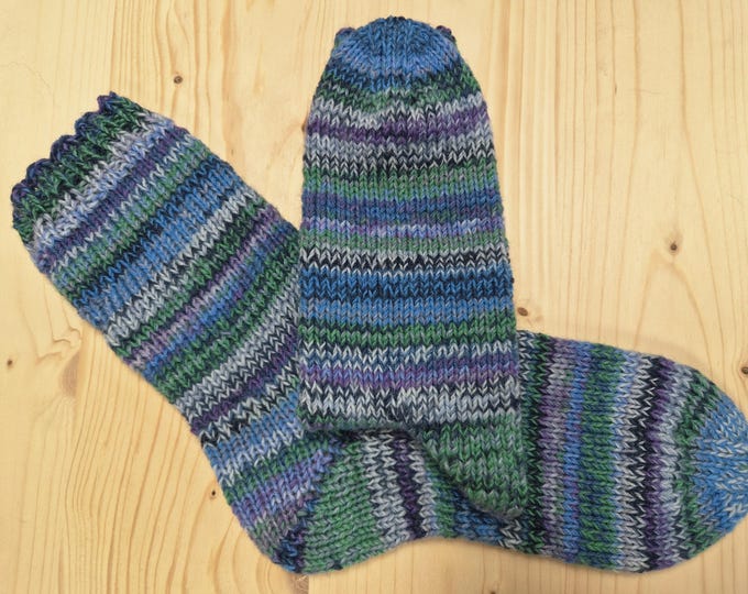 8-ply socks, size 40/41, hand-knitted