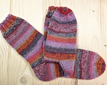 8-ply socks, size 36/37, hand-knitted