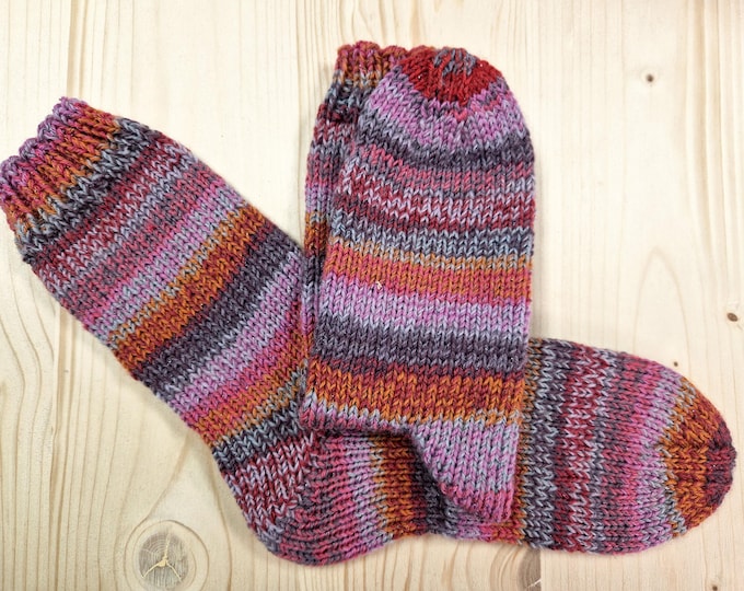 8-ply socks, size 36/37, hand-knitted