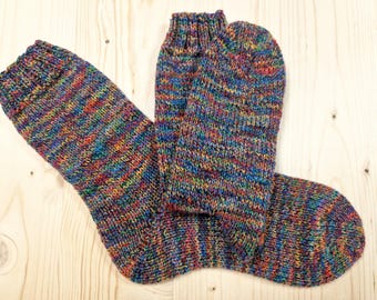 8-ply socks, size 42/43, hand-knitted