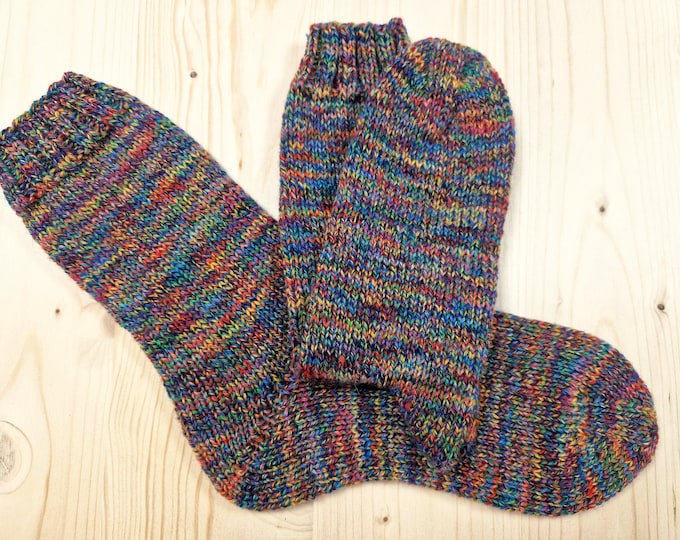 8-ply socks, size 42/43, hand-knitted
