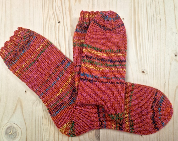 8-ply socks, size 38/39, hand-knitted