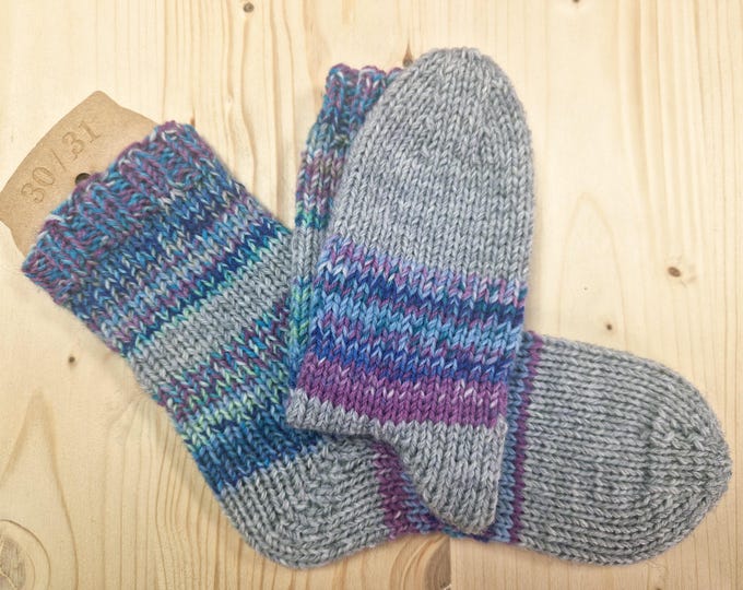 8-ply socks, size 30/31, hand-knitted