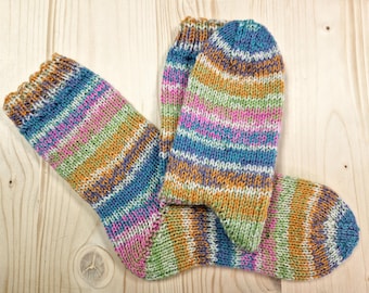 8-ply socks, size 36/37, hand-knitted