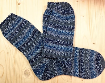 8-ply socks, size 46/47, hand-knitted