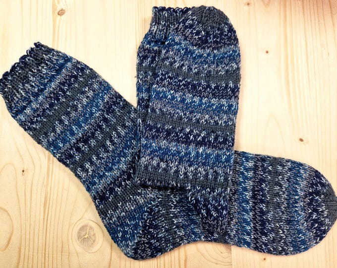 8-ply socks, size 46/47, hand-knitted