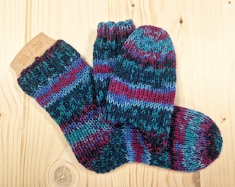 8-ply socks, size 28/29, hand-knitted