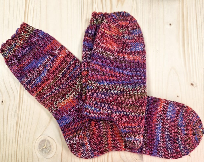8-ply socks, size 40/41, hand-knitted