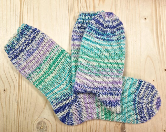 8-ply socks, size 36/37, hand-knitted