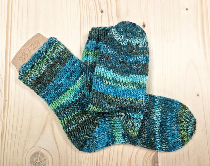 8-ply socks, size 28/29, hand-knitted