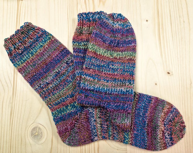 8-ply socks, size 40/41, hand-knitted