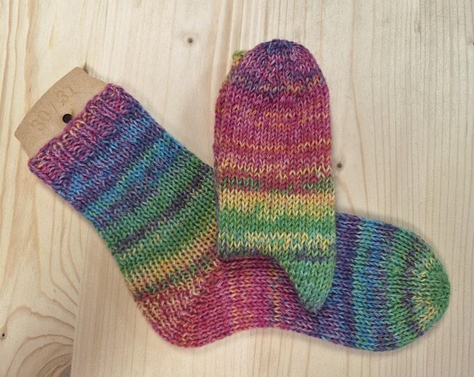 8-ply socks, size 30/31, hand-knitted