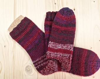 8-ply socks, size 34/35, hand-knitted