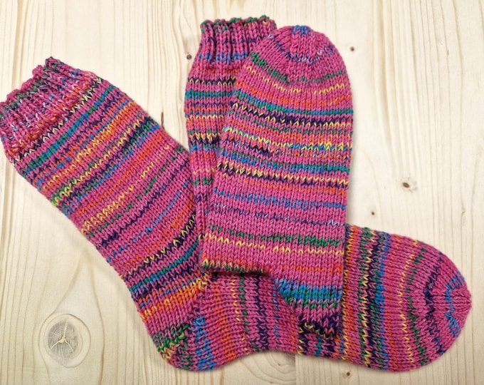 8-ply socks, size 40/41, hand-knitted