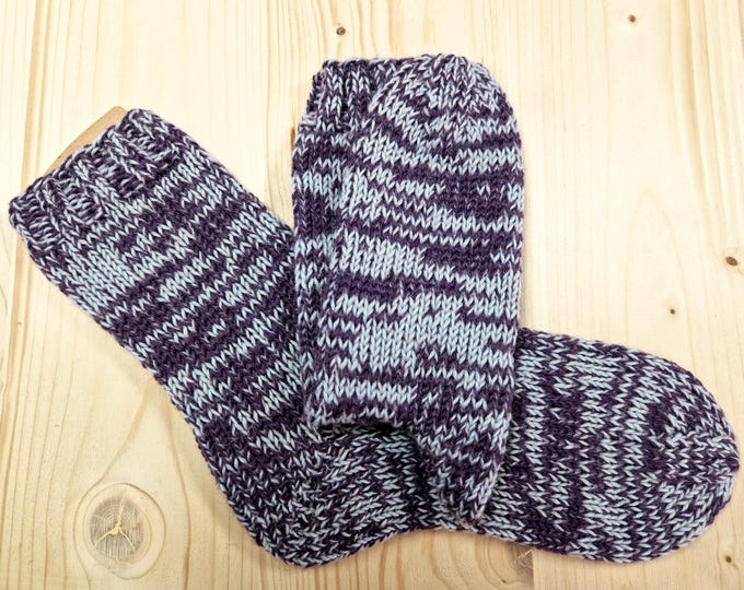 8-ply socks, size 34/35, hand-knitted