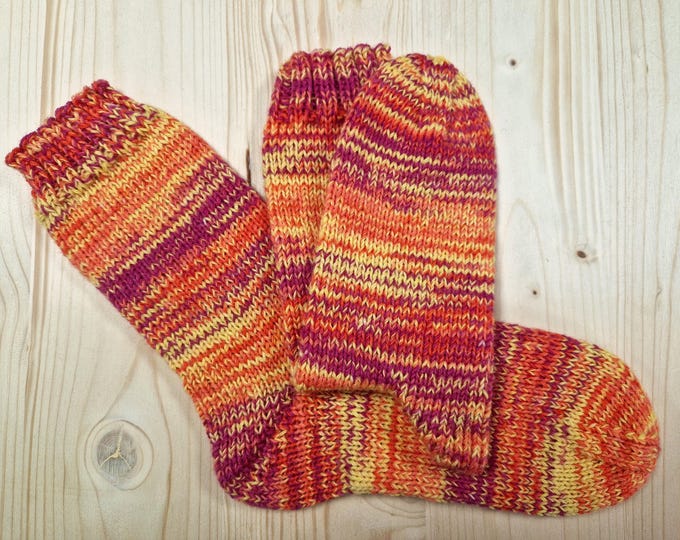 8-ply socks, size 40/41, hand-knitted