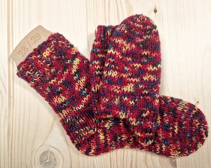 8-ply socks, size 28/29, hand-knitted