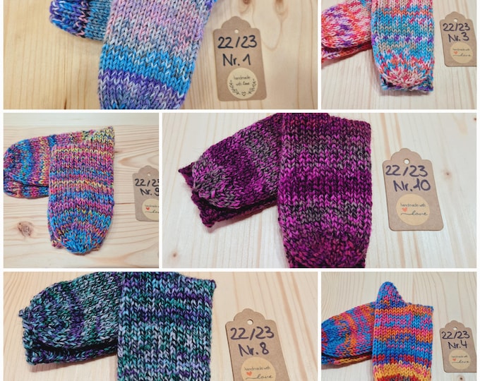 8-ply socks size 22/23 hand-knitted