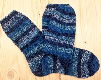 8-ply socks, size 40/41, hand-knitted