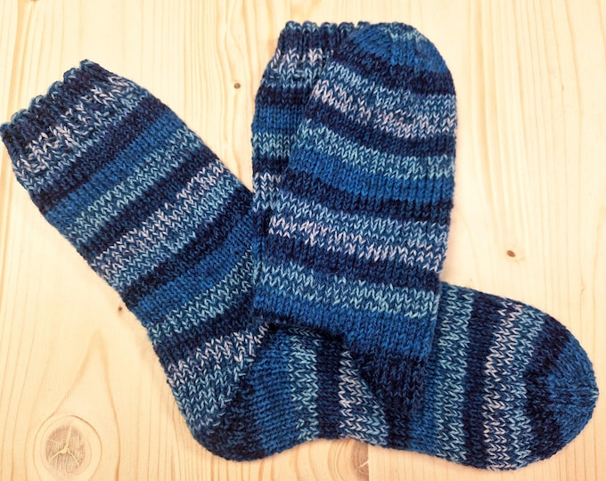 8-ply socks, size 40/41, hand-knitted