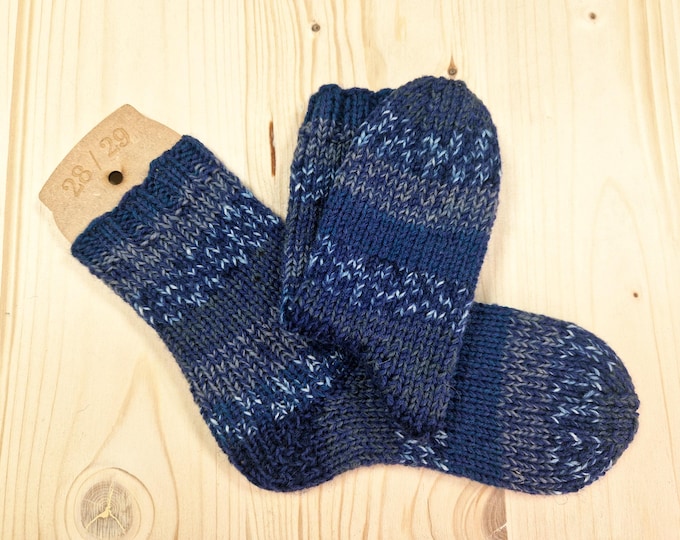 8-ply socks, size 28/29, hand-knitted